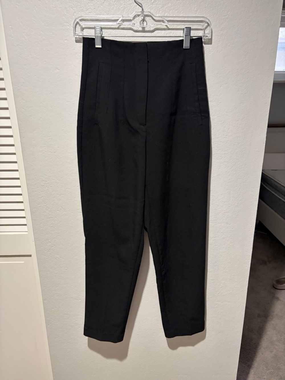 Black Classic Black High-Waist Tapered Pants